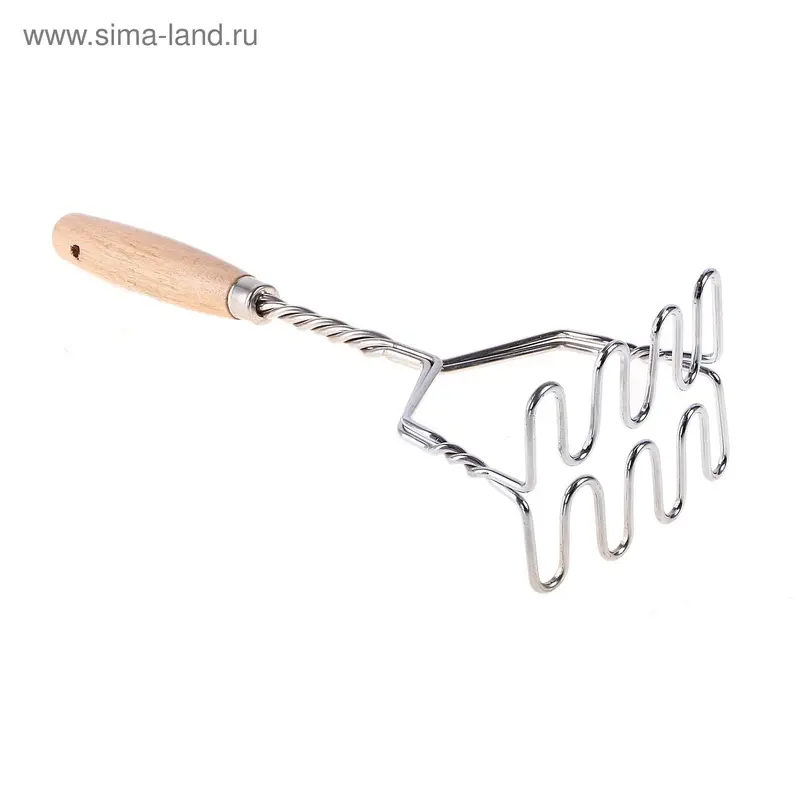 Толкушка с деревянной ручкой, 25,5 см