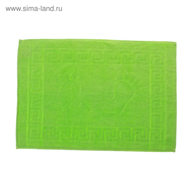 Коврик для ног махровый LiYA 50*70см, зеленый, 550 гр/м хл.100%