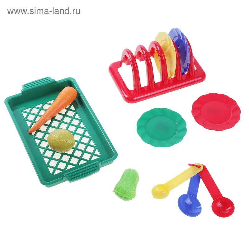 Набор посуды, с подносом и продуктами, 12 предметов