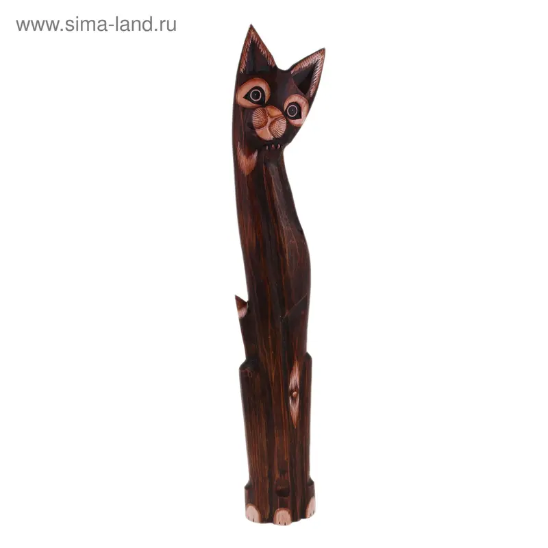 фигурка дерево Кошка с лапкой у мордочки выс.80см