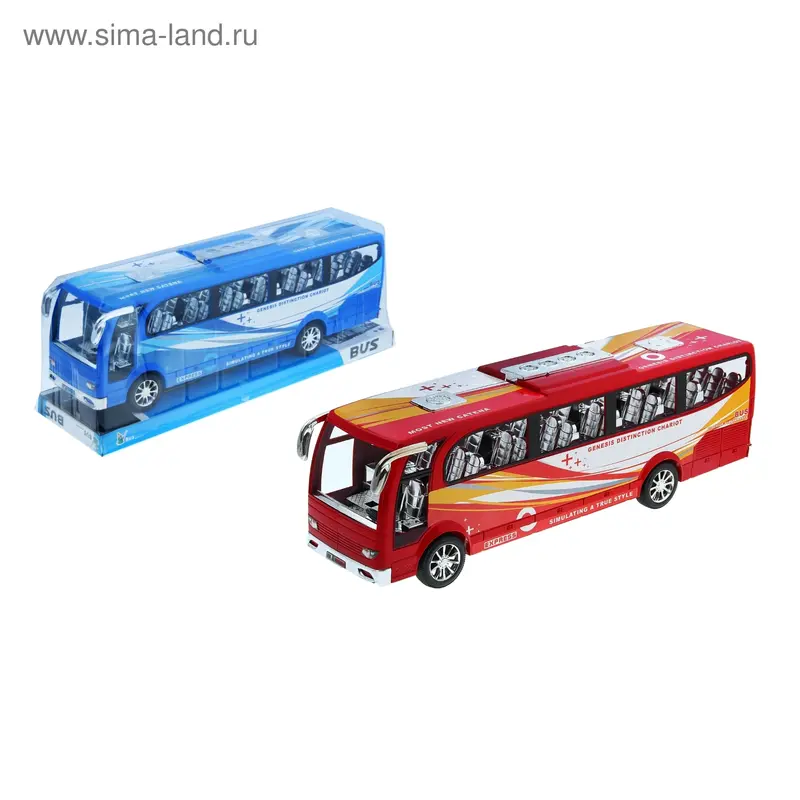 Автобус инерционный туристический, цвета МИКС