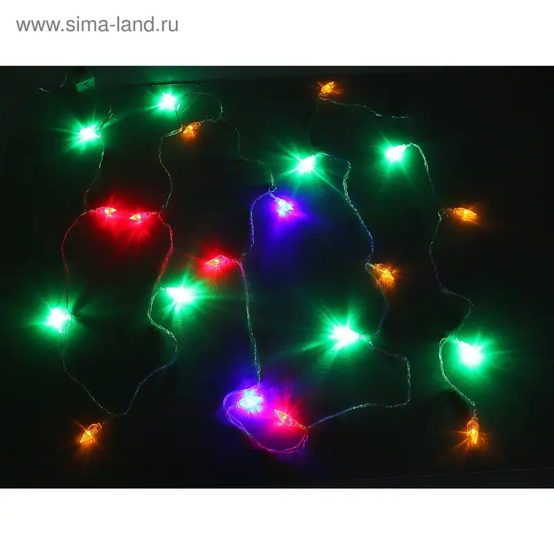 Гирлянда белая нить 5 метров “Шишка” 20LED RGB, акрил V220