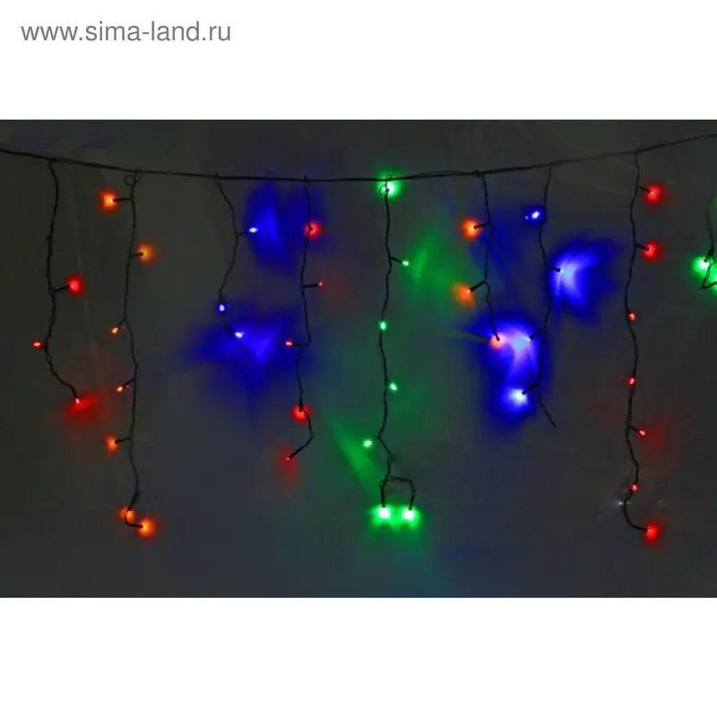гирлянда "Айсикл" черная нить 5*0,9 м LED-(RS)-240-240V контроллер 8р мульти