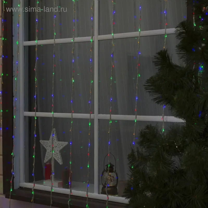Гирлянда "Дождь" улич. Ш:2 м, В:6 м, Н.С. LED-1500-220V, контр. 8 р, МУЛЬТИ