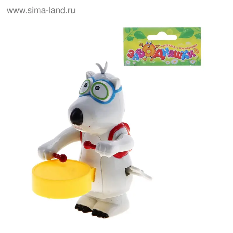 Игрушка заводная "Мишка - барабанщик"