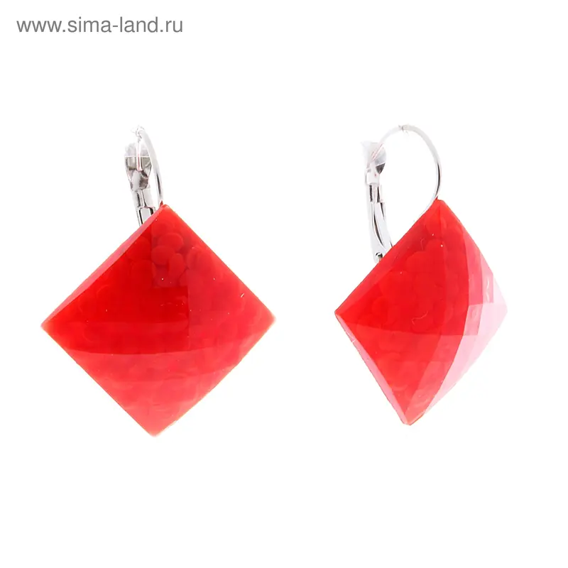 Серьги пластик «Артель», цвет красный