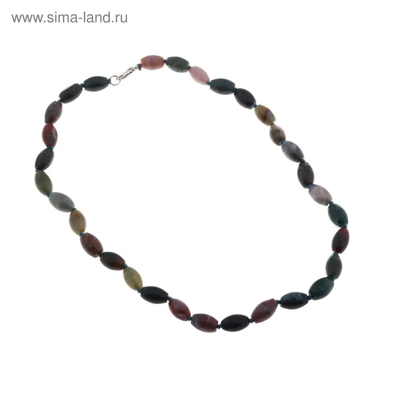Бусы рис «Яшма зеленая», 45см