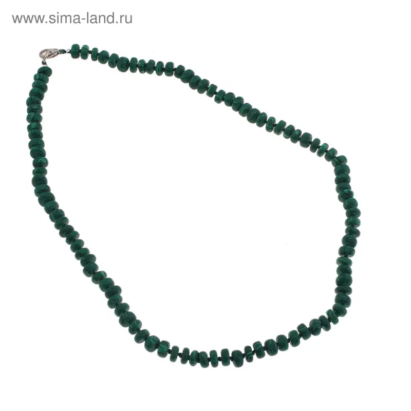 Бусы шар №4 «Малахит», через узел, 54 см