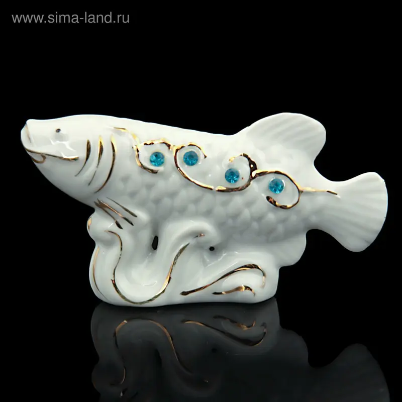Нэцкэ "Карп со стразами" 10×5,5×2,3 см