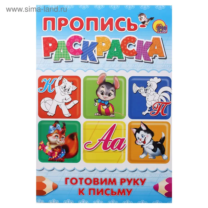 Раскраска-пропись. Формат А4 "Готовим руку к письму" кот