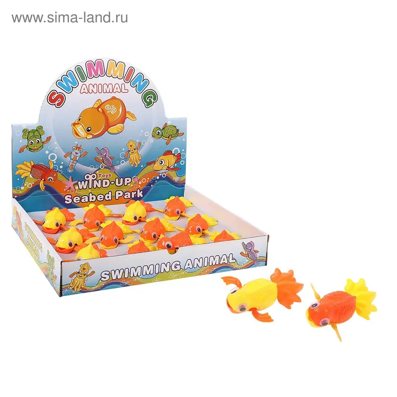 Игрушка заводная водоплавающая "Рыбка" 3 вида, набор 12 шт