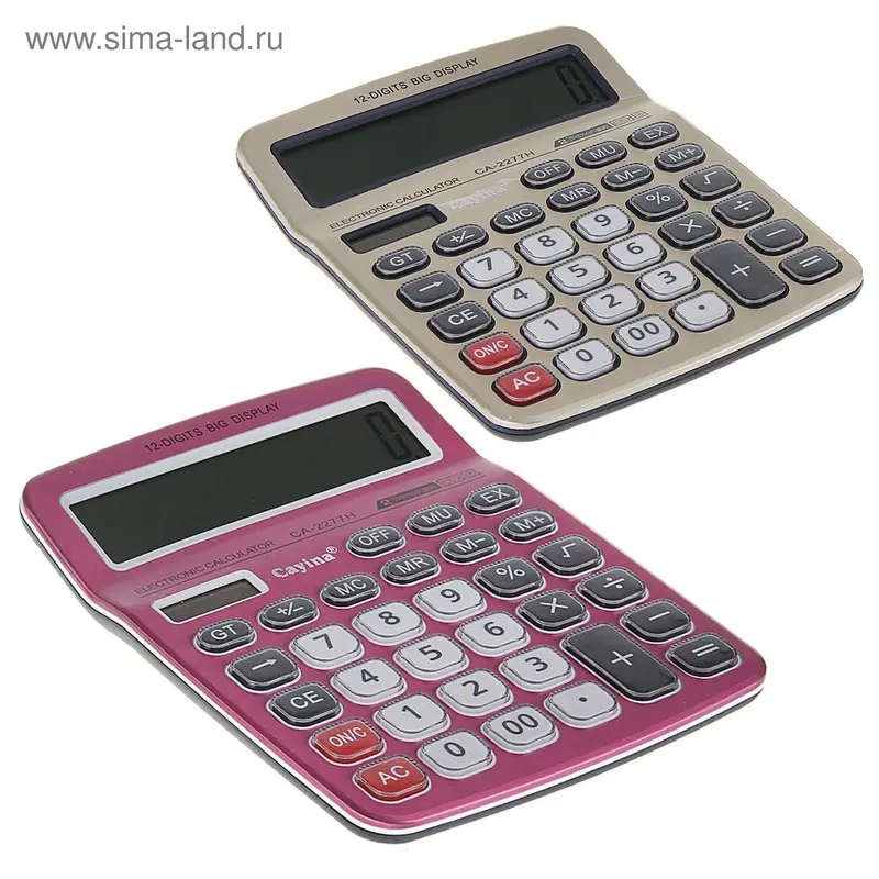 Калькулятор наст 12-разр CA-2277H Cayina двойное питание