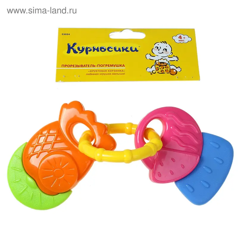 Игрушка-прорезыватель погремушка "Фруктовая корзинка"