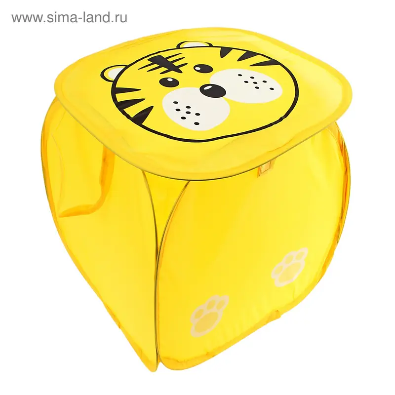 Корзина для игрушек малая "Тигр" с ручками и крышкой