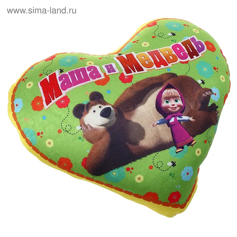 Мягкое антистресс-сердечко "Маша и медведь"