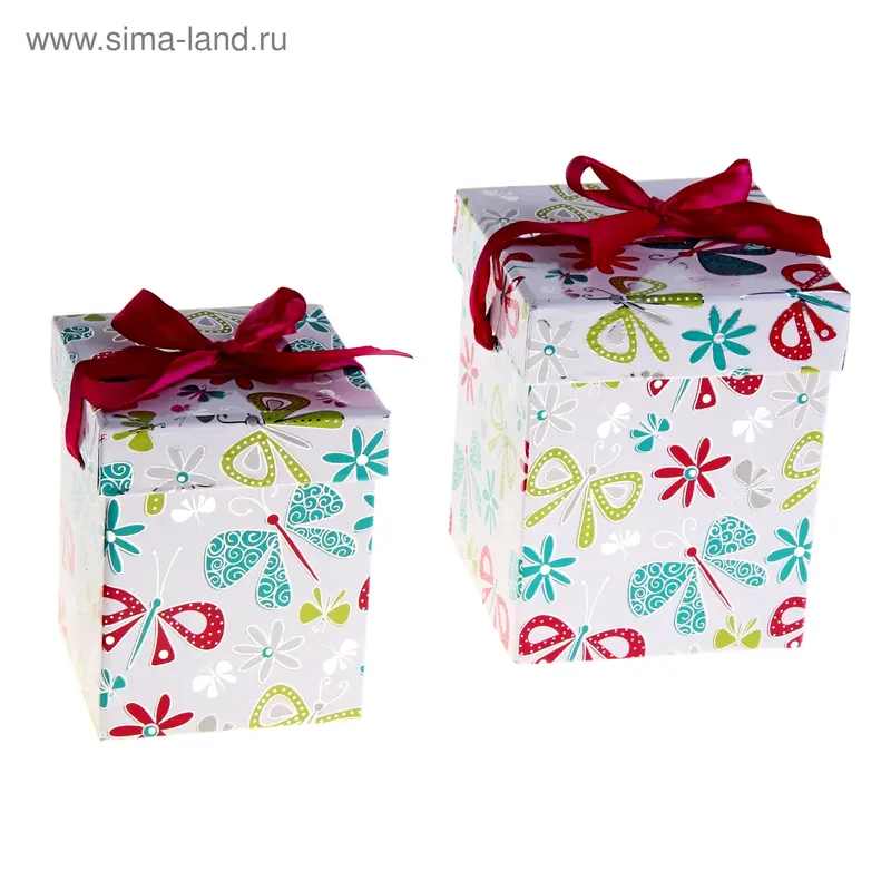 Набор коробок 2в1 квадрат (12,5*12,5*15 см)