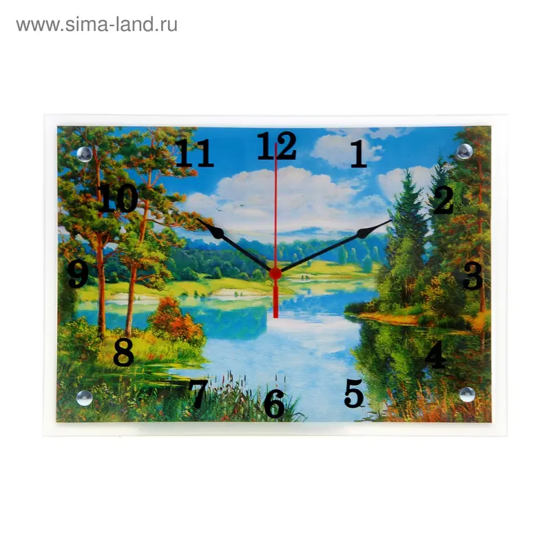 Часы настенные прямоугольные "Лесная река", 25х35 см