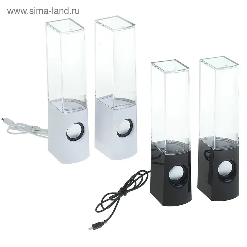 Портативные колонки USB для ПК "LED фонтан", AUX, МИКС