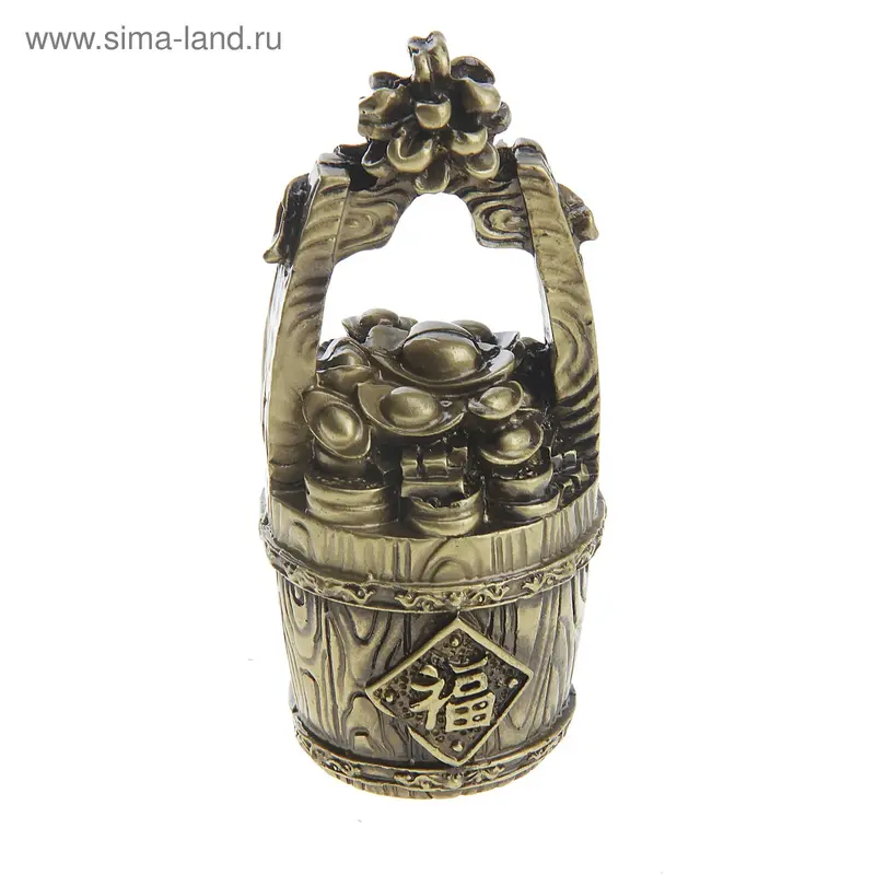 Нэцкэ бронза "Бочонок достатка" 6 х 6 х 12,5 см