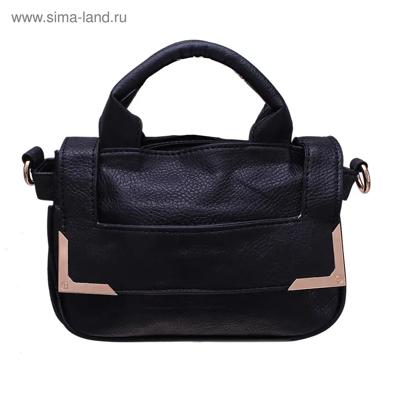 Сумка жен Мишель 23*14*7см, 2 отд, дл.ремень, ручки, черный