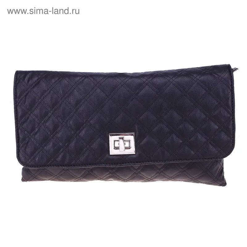 Клатч Строчка 31*18*2см, 1 отд, цепочка, черный