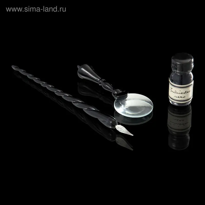 Письменный набор (чернила, лупа, перо), 7,5 × 3 × 23,5 см