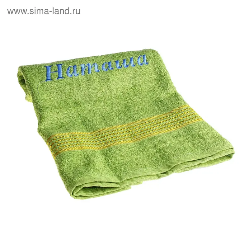 Полотенце махровое "ТД Морозов" Наташа зеленое, 380 гр/м2