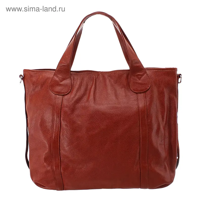 Сумка жен нат Анна 26*37*13см, 1 отд, нар.карман, дл.ремень, корич
