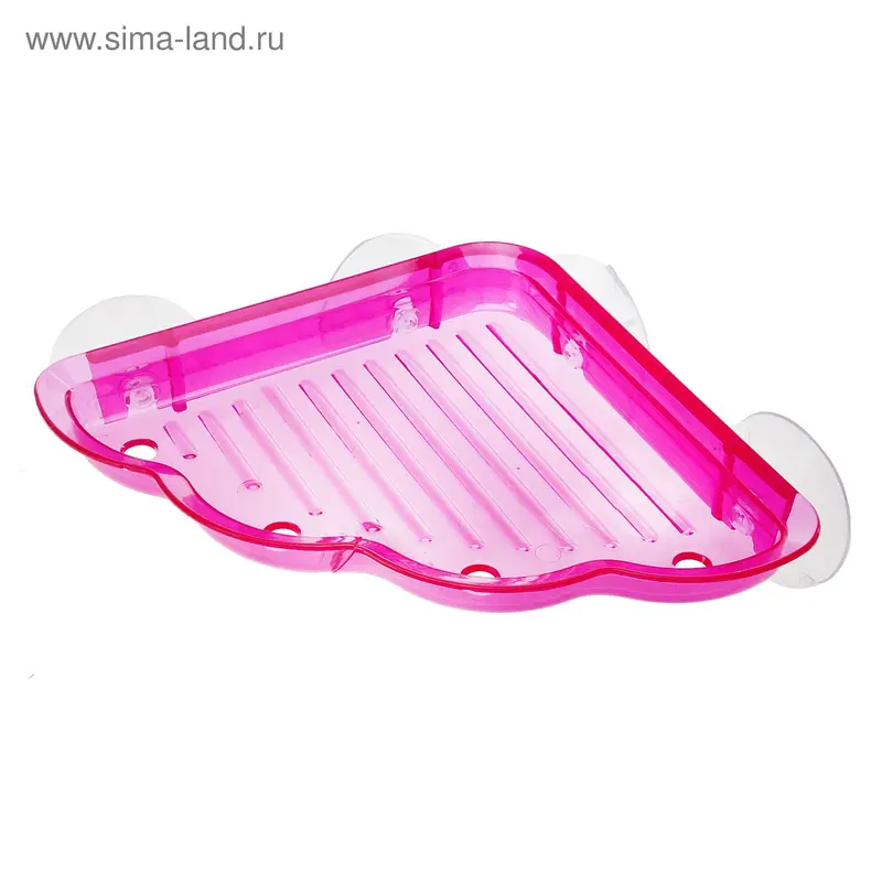 Держатель угловой на присосках "Triangle Bath Collection", малиновый