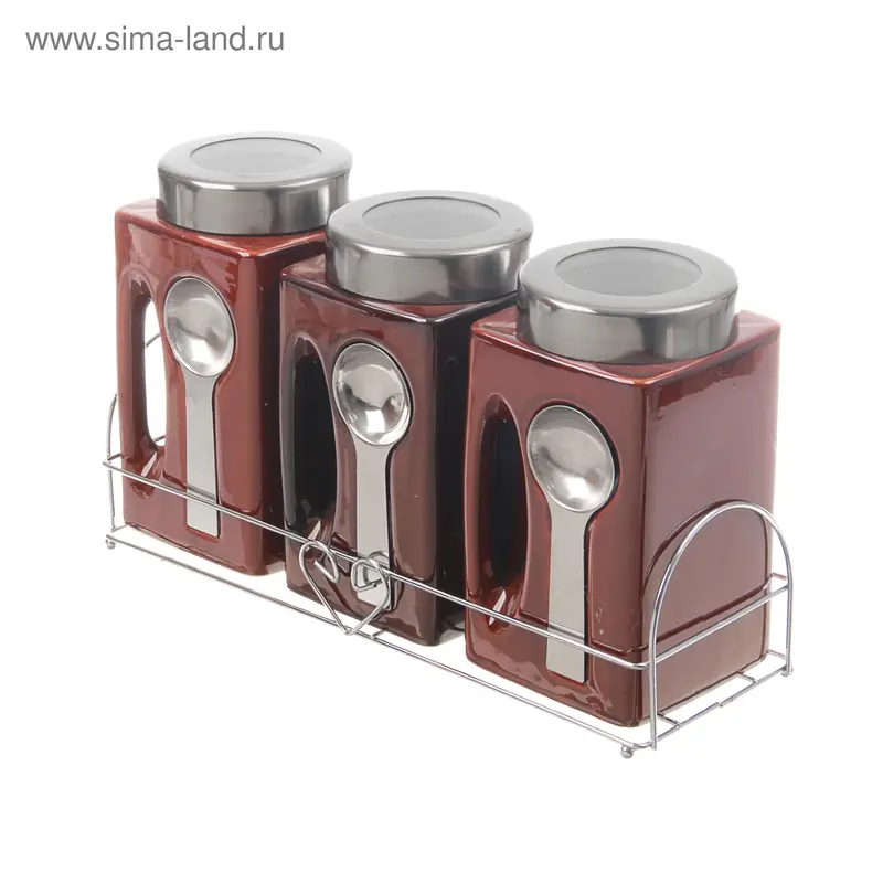 Набор для специй на подставке "Космос", 3 предмета