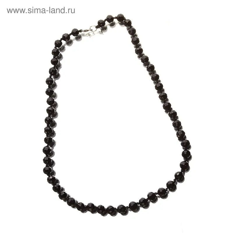 Бусы шар №8 «Хрусталь», цвет чёрный, 45см