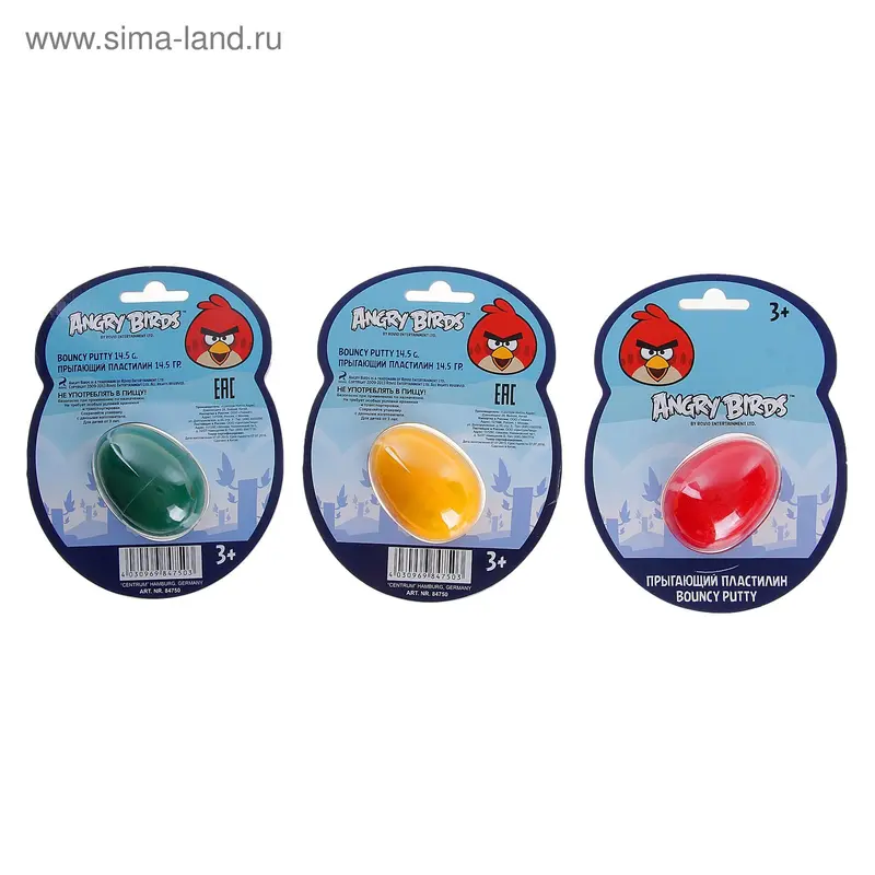 Прыгающий пластилин "Angry birds" МИКС
