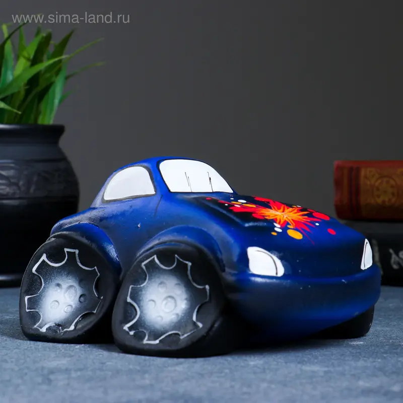 Копилка "Машина" синяя, 9х15см