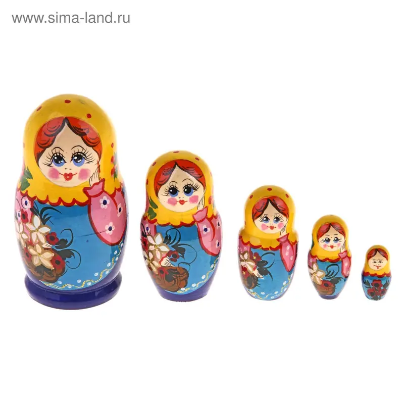 матрешка художественная 5 кукольная