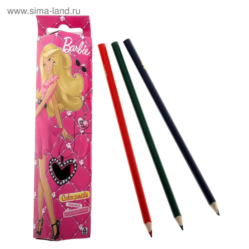 Карандаши 12цв Barbie треугольные