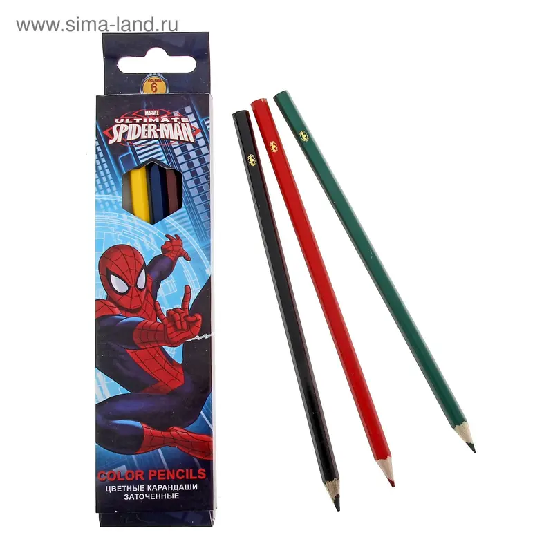 Карандаши 6цв Spiderman