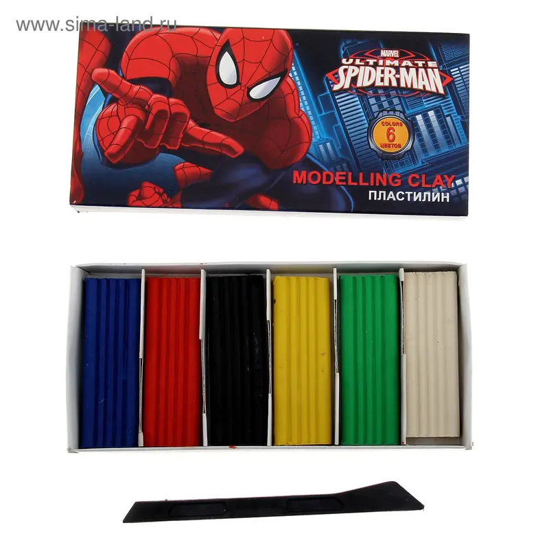 Пластилин_ 6цв Spiderman SMAB-US1-PSC-BOX6
