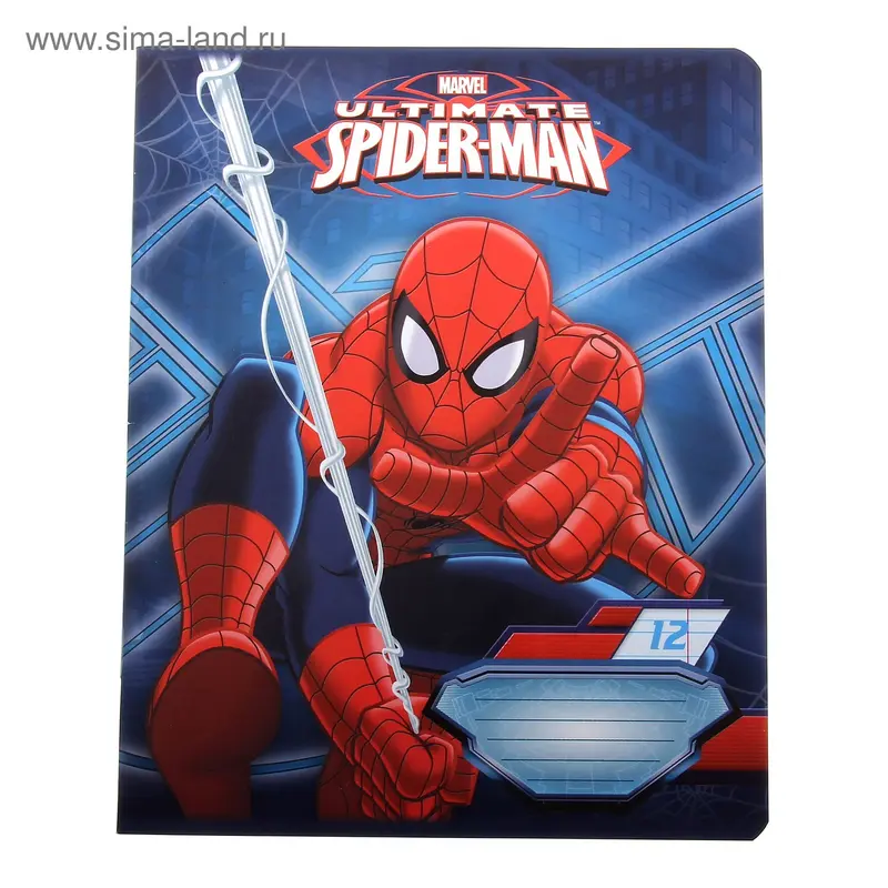 Тетрадь 12л узкая линейка Spiderman