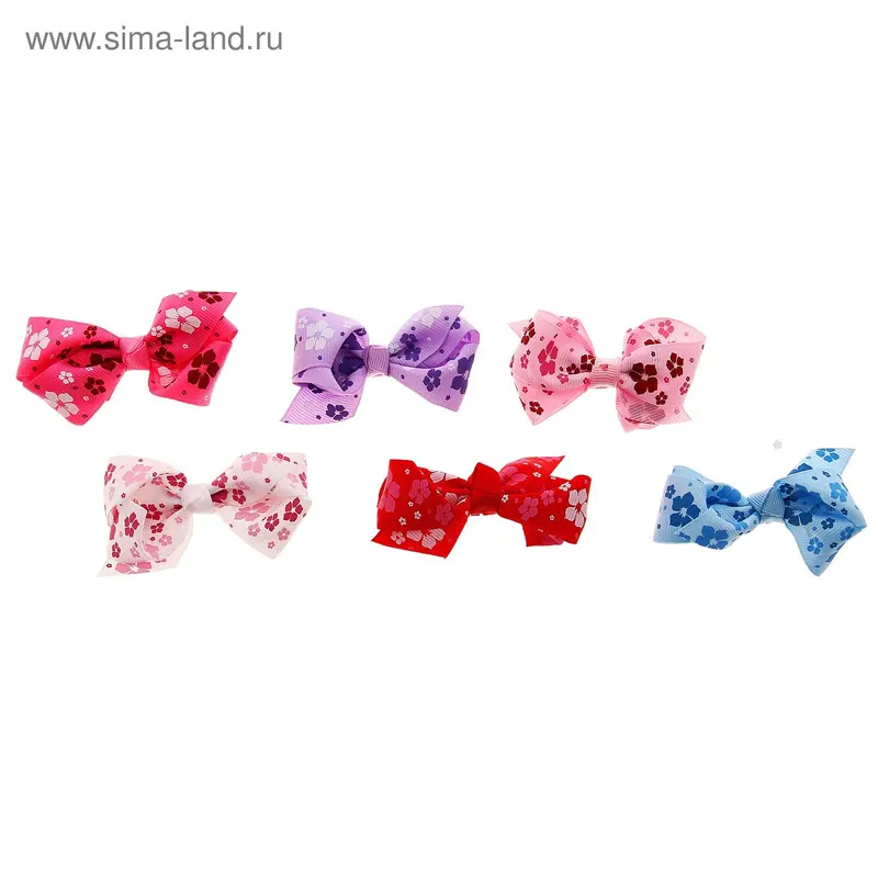 декор бант 8*6 (набор 12шт) цветы микс