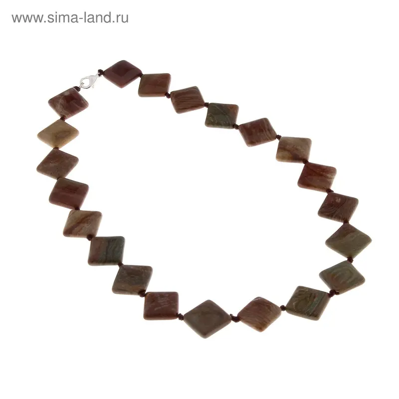 Бусы ромб «Яшма коричневая», 45см