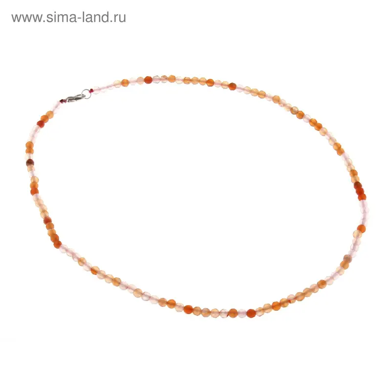 Бусы шар №4, гранёный «Сердолик», 45см
