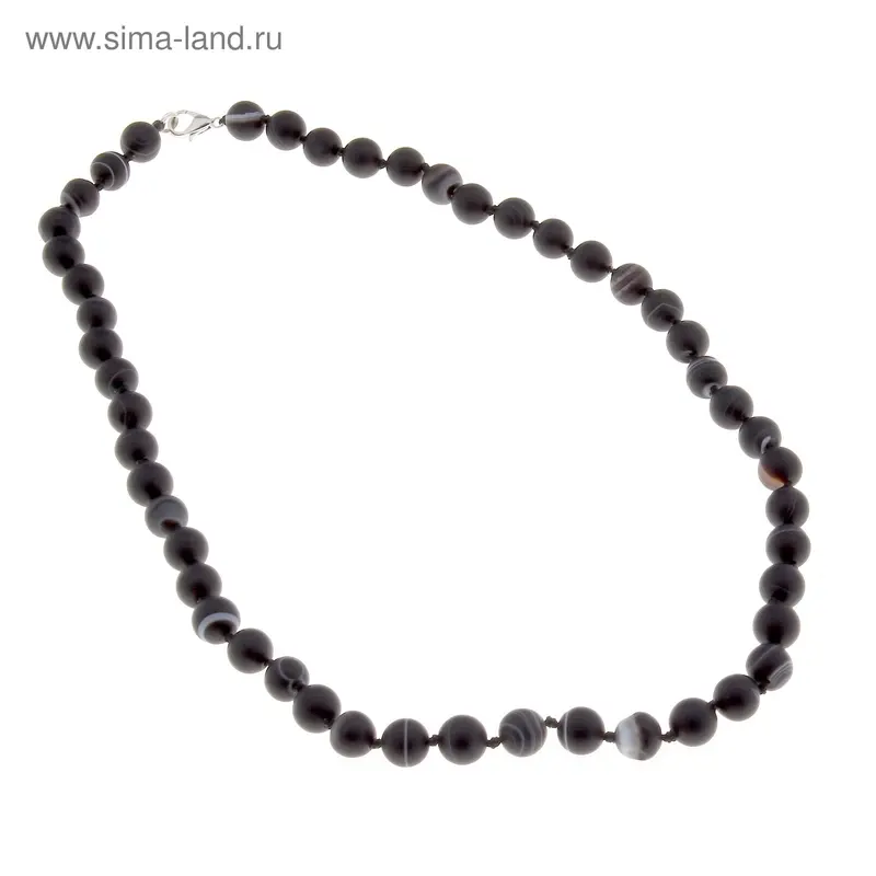Бусы шар №8 «Агат полосатый», 45см