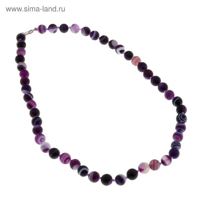 Бусы шар №8 «Агат фиолетовый», 45см