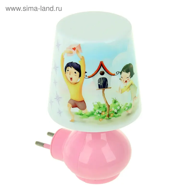 Ночник "Парочка", h=14 см, 220V, микс розовый