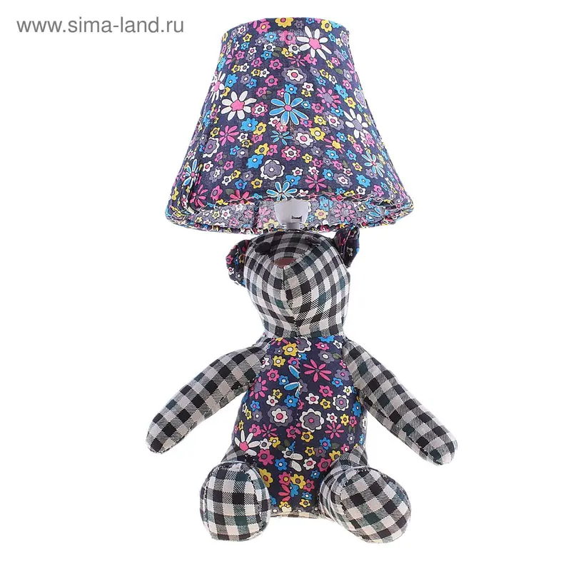 Лампа настольная "Мишка в ромашках", h=39 см (220В/Е14)