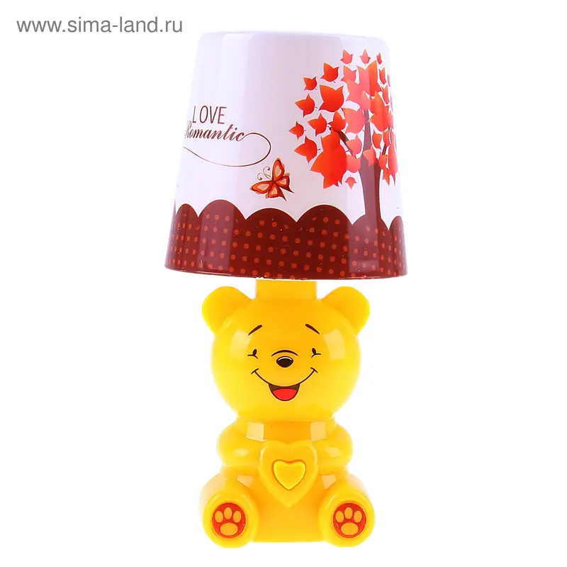 Ночник "Забавный мишка", h=16 см, от батареек