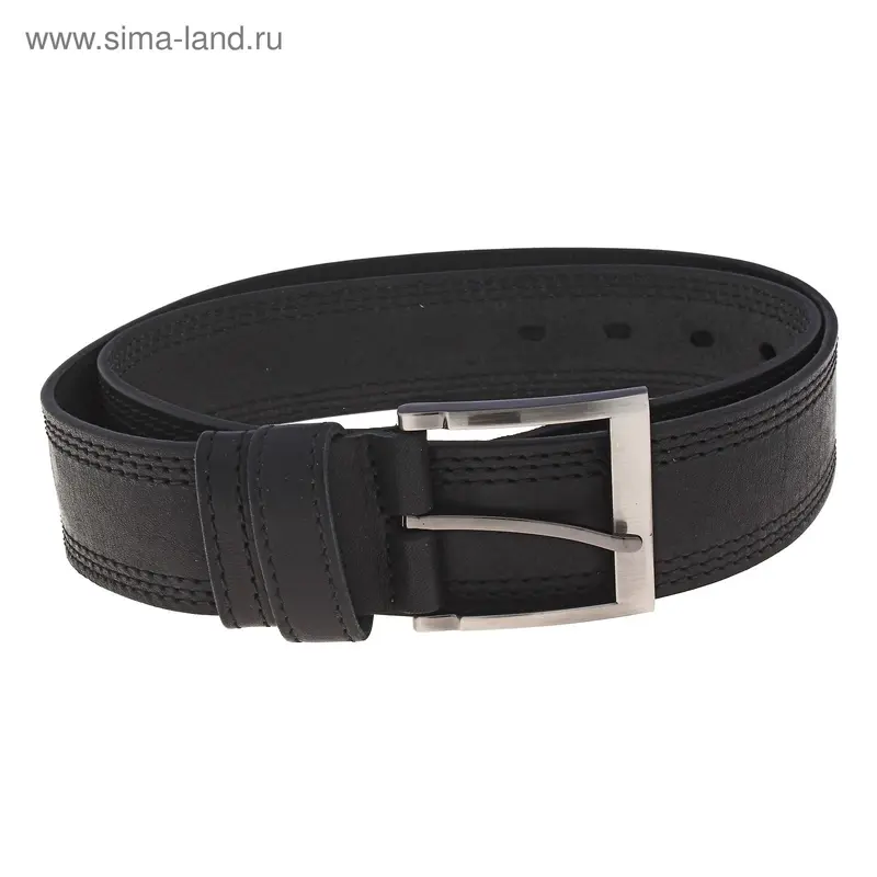 Ремень муж 07-01-02-01, 4,0 см, чёрн, гладкий, винт, 3 строчки