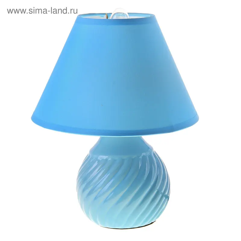 Лампа настольная "Волны", 22 см, 220V, голубая