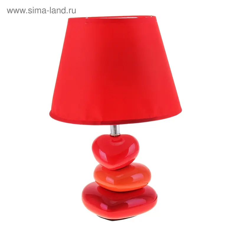 Лампа настольная "Три сердца", 33 см, 220V/100Вт/Е27 739986