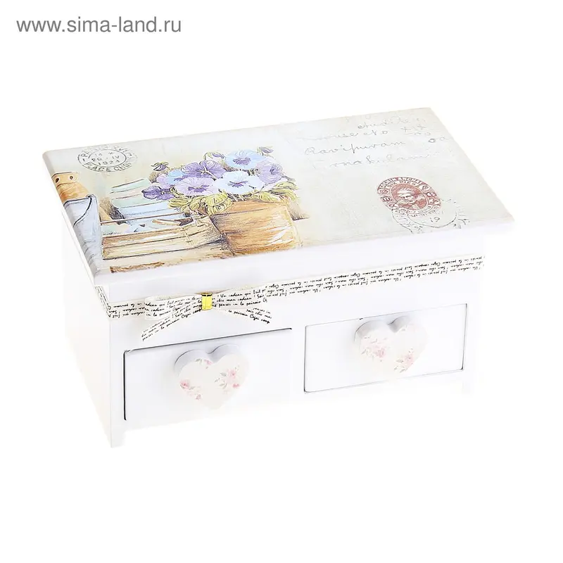 шкатулка дерево элегант букет сирени 20*10,5*11,5 см